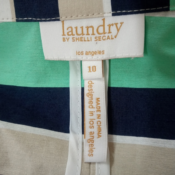 Laundry by Shelli Segal Striped Blazer Blue Green - Picture 8 of 10